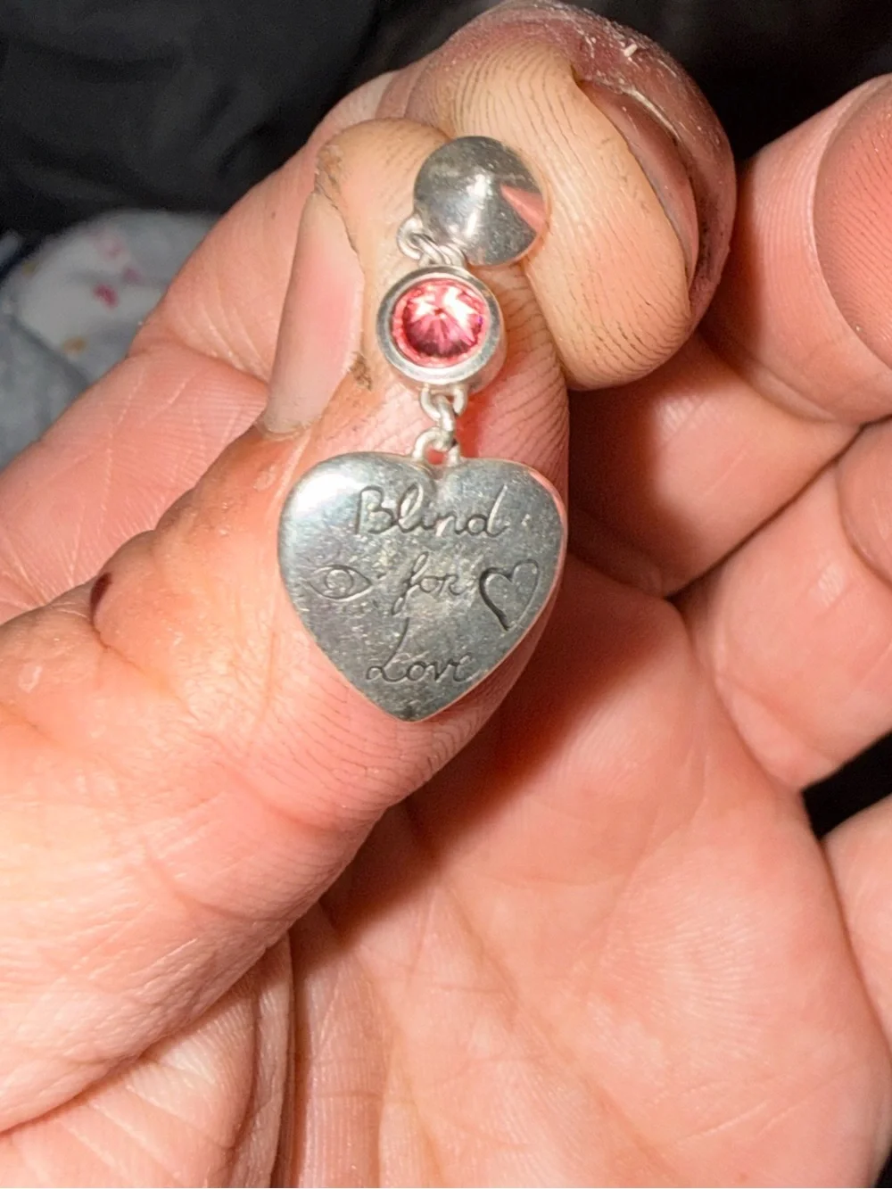 Gucci Silver Heart Drop Earrings with Green and Pink Stones “Blind For Love”